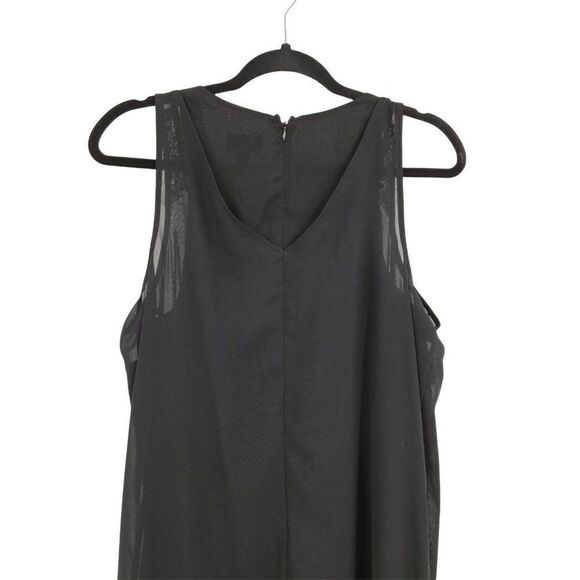 Nicole Miller Retro 20's Flapper Sheer Sleeveless Layered Beaded Dress Blk Sz XL - Picture 7 of 8
